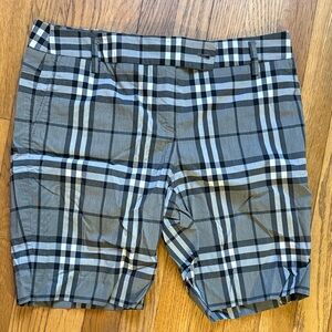 Burberry Plaid Gray and Black Shorts